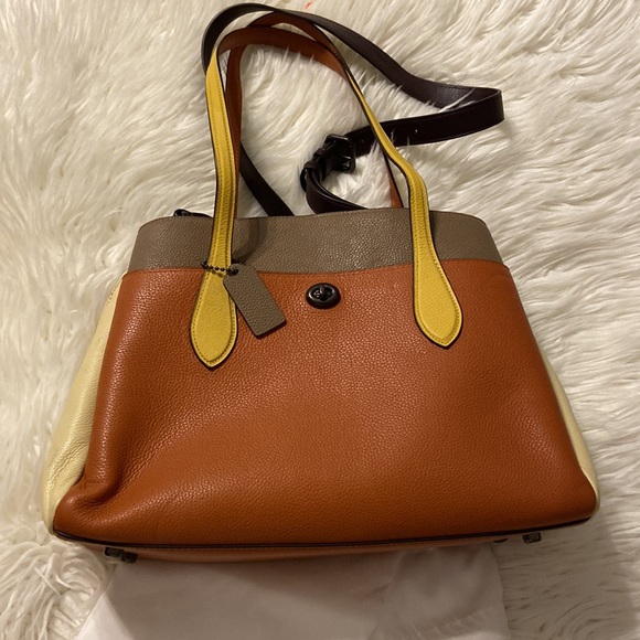 Coach 89086 Colorblock Lora Carryall Large Satchel Handbag perfect fall colors - Picture 3 of 17